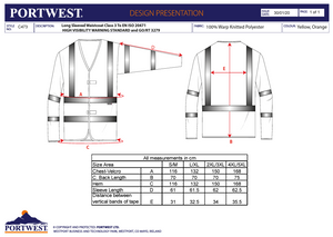 C473 Portwest Hi-Vis Long Sleeve Band and Brace Jacket