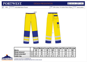 FR62 Portwest Hi-Vis Multi-Norm Trousers