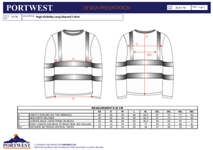 S178 Portwest Long Sleeve Hi-Vis T-Shirt