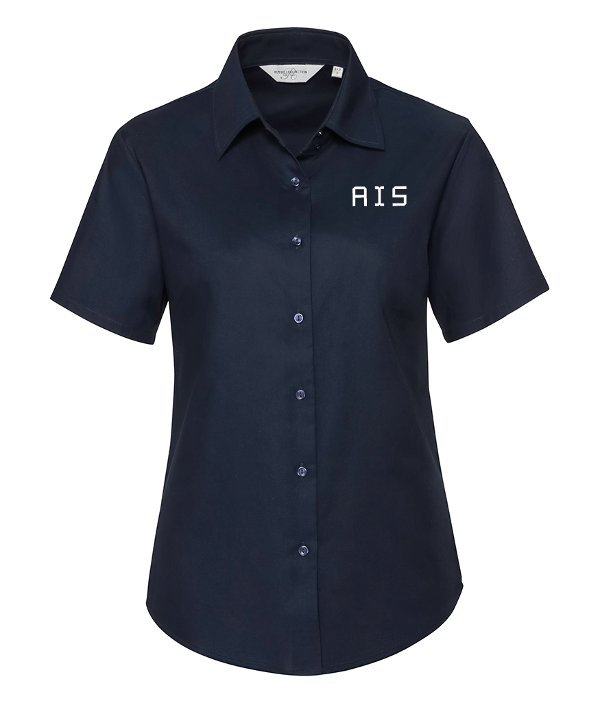 933F - Russell Collection Ladies Short Sleeve Easy Care Oxford Shirt