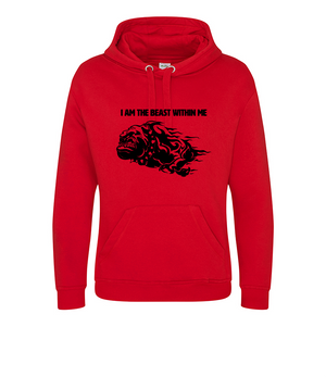 'I AM THE BEAST WITHIN ME' Hoodie - Available in 6 colours with a front and back logo design