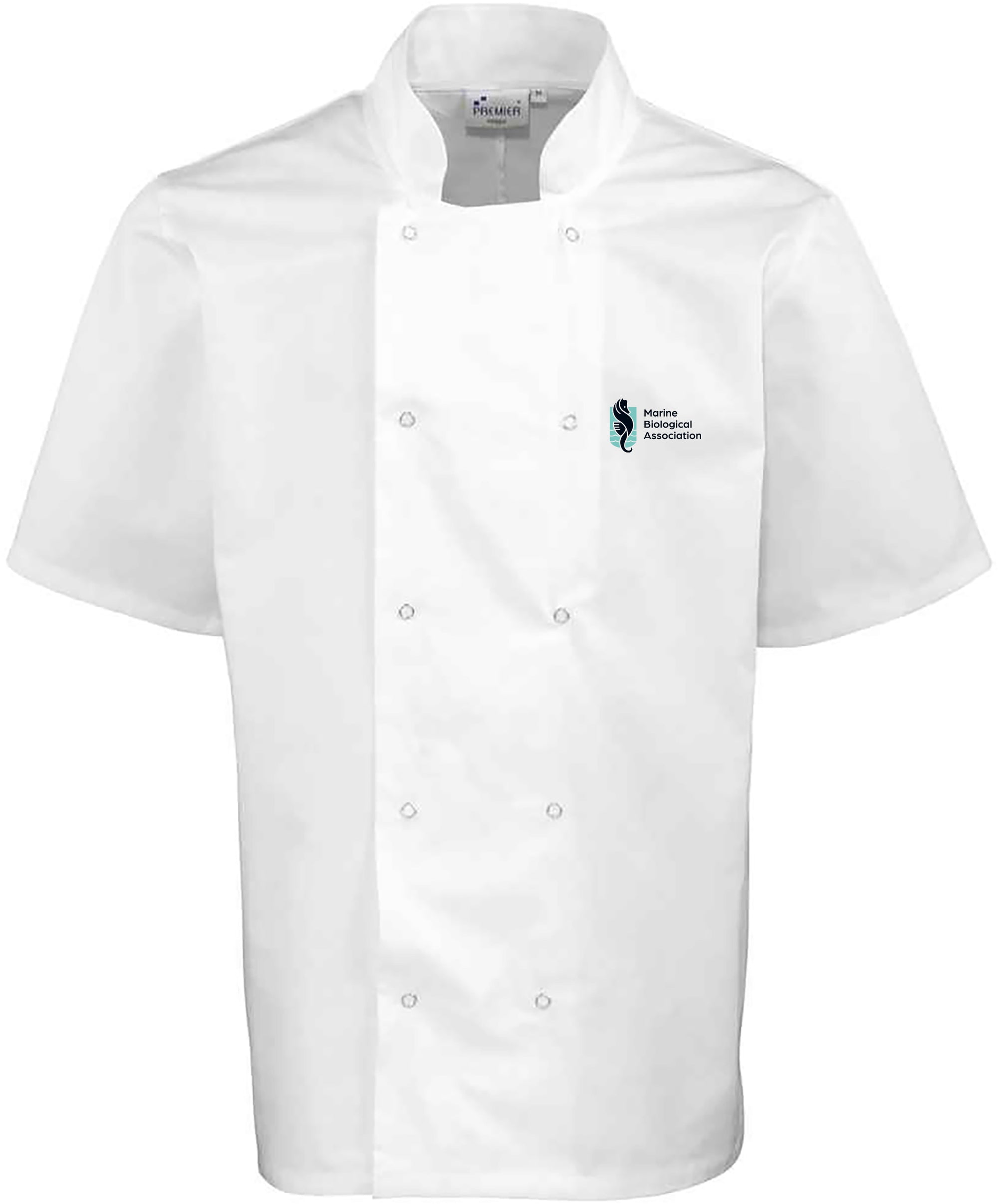 PR664 - Premier Unisex Short Sleeve Stud Front Chef's Jacket