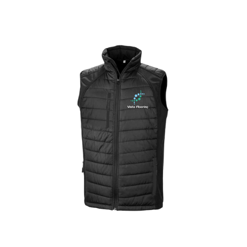 RS238 - Result Genuine Recycled Black Compass Padded Gilet