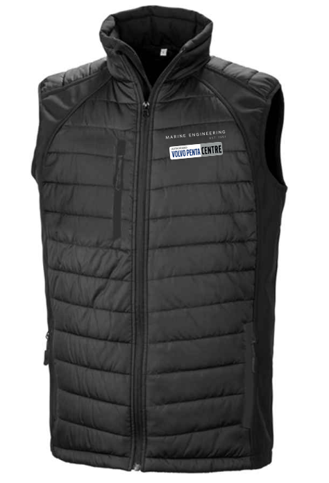 RS238 - Result Genuine Recycled Black Compass Padded Gilet