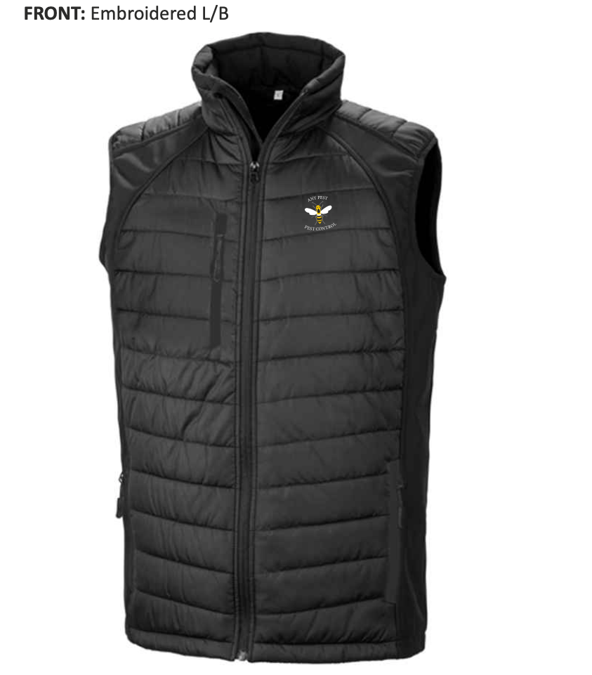 RS238 (R238X) Result Genuine Recycled Black Compass Padded Gilet