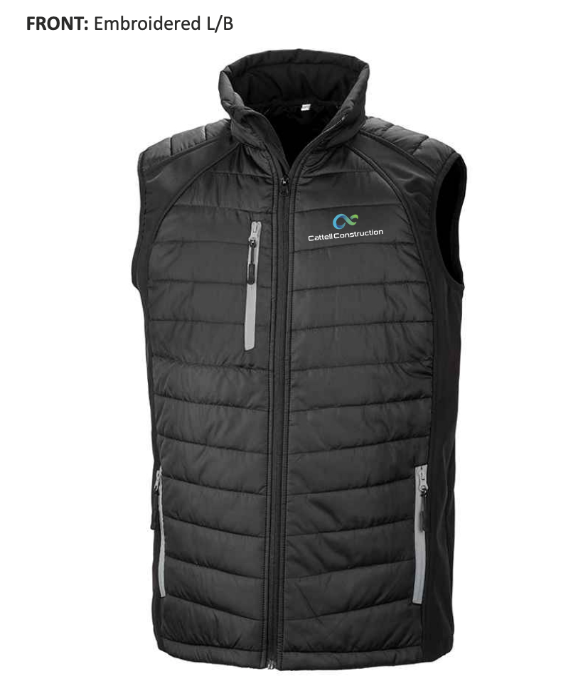 RS238 (R238X) Result Genuine Recycled Black Compass Padded Gilet