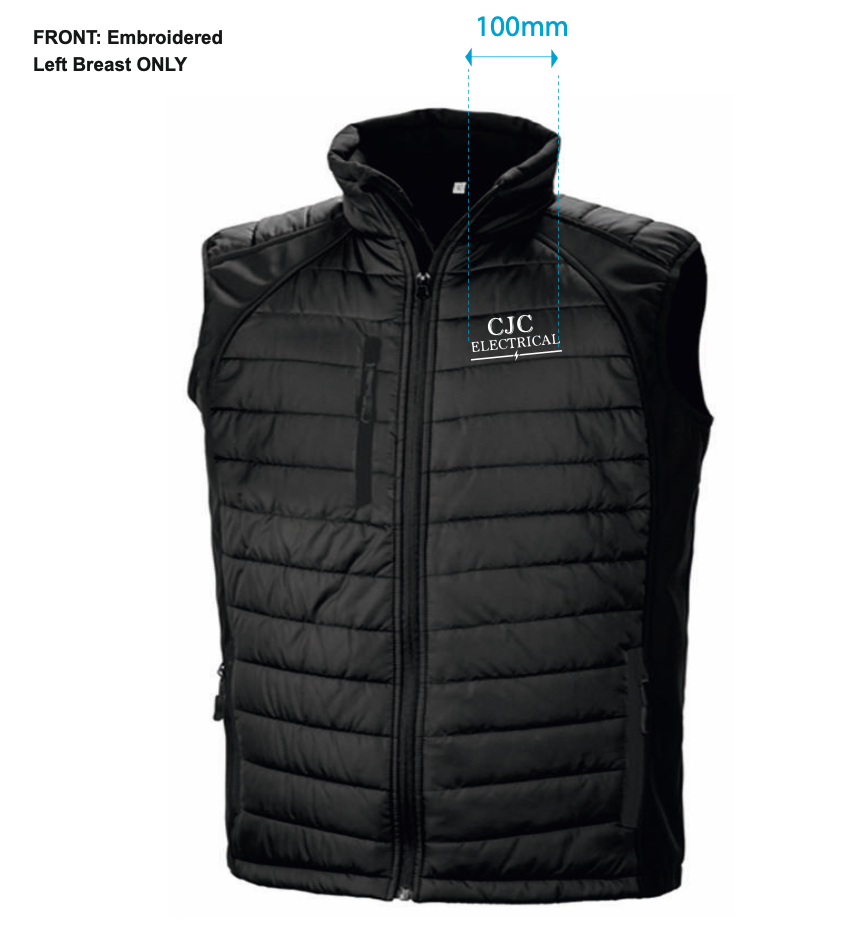 RS238 (R238X) Result Genuine Recycled Black Compass Padded Gilet