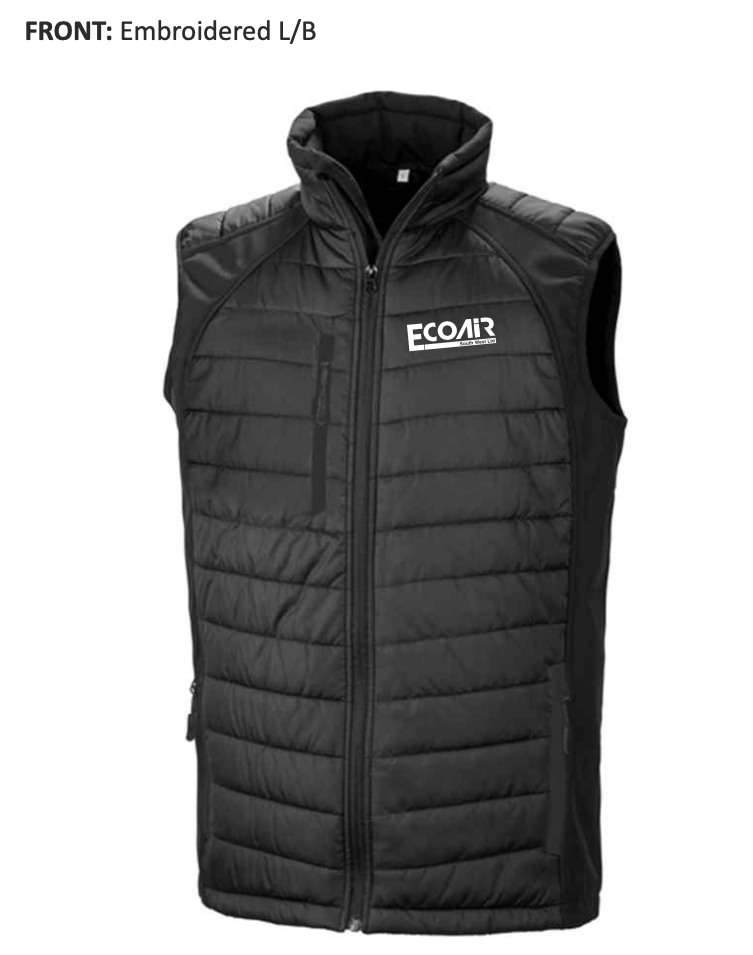 RS238 (R238X) Result Genuine Recycled Black Compass Padded Gilet