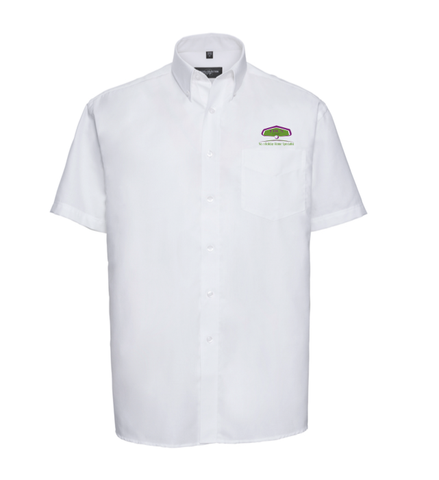 933M Russell Collection Short Sleeve Easy Care Oxford Shirt