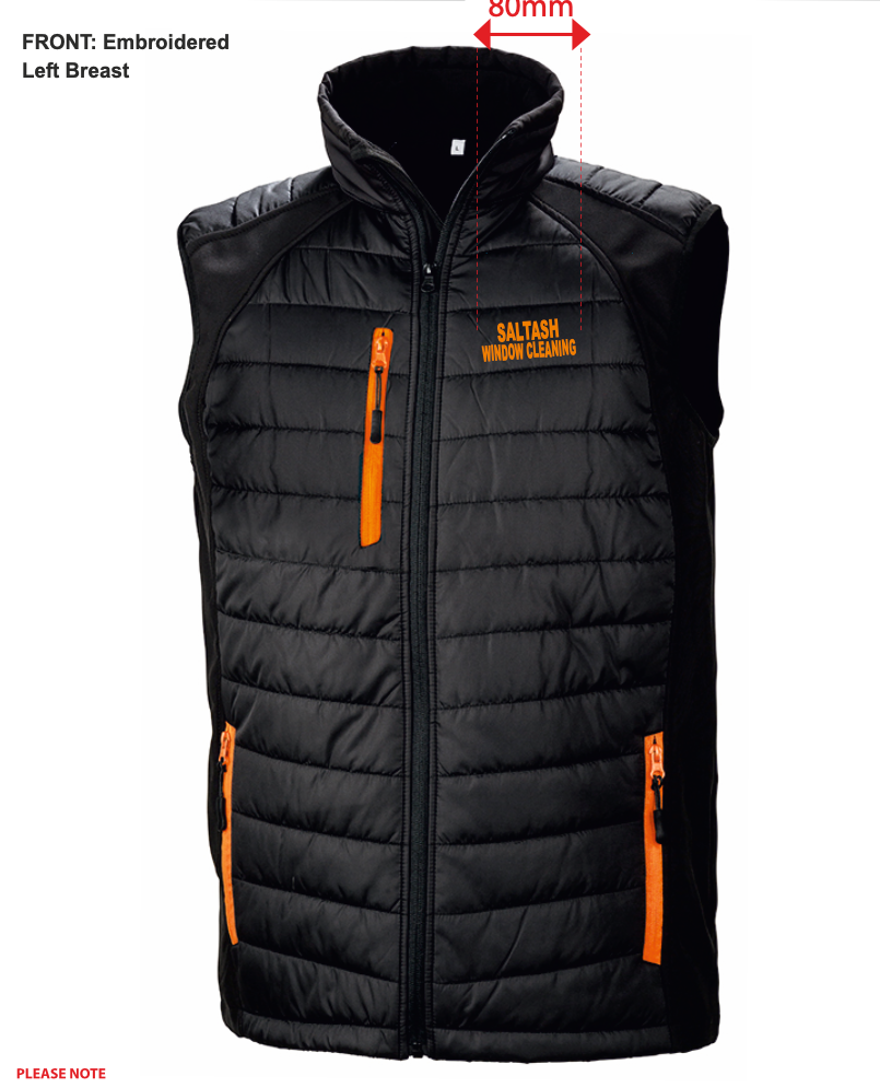 RS238 (R238X) Result Genuine Recycled Black Compass Padded Gilet